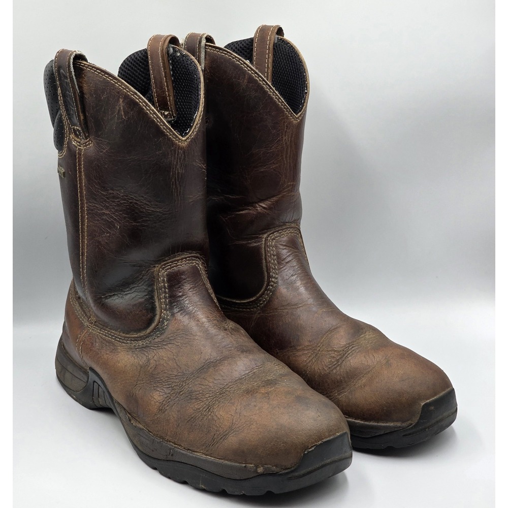 Cabelas Roughneck Ledger Wellington Work Boots Mens 11 D Pull On Comfort Brown